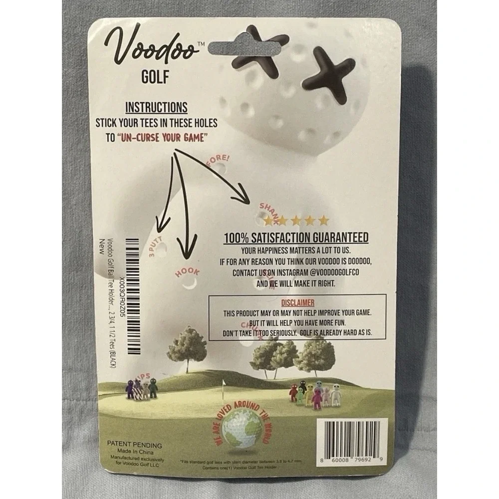 NEW Voodoo Golf Tee Holder - Holds 8 Tees - Unique & Fun Golf Accessory Keychain